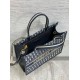 Replica perfetta Borsa tote Dior media per libri con tracolla in tela blu Dior Oblique Imitazione Outlet Online