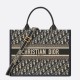 Replica perfetta Borsa tote Dior media per libri con tracolla in tela blu Dior Oblique Imitazione Outlet Online