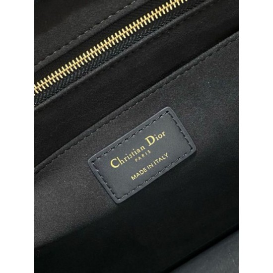 Replica perfetta Borsa tote Dior media per libri con tracolla in tela blu Dior Oblique Imitazione Outlet Online