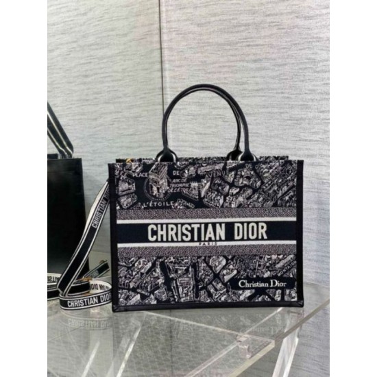 Migliore Replica Dior Medium Book Tote Bag con tracolla Plan de Paris Embroidery e pelle di vitello nera Imitazioni Outlet Italia Migliore Repliche Dior Medium Book Tote Bag con tracolla Plan de Paris Embroidery e pelle di vitello nera Economiche Outlet Online