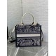 Perfette Qualità Repliche Borsa tote media Dior Book con tracolla Ricamo invertito Toile de Jouy Imitazione