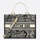 Perfette Qualità Repliche Borsa tote media Dior Book con tracolla Ricamo invertito Toile de Jouy Imitazione