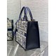 Perfette Qualità Repliche Dior Media Book Tote Bag con Tracolla Blu Ricamo Toile de Jouy Sauvage Imitazione