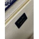 Perfette Qualità Repliche Dior Media Book Tote Bag con Tracolla Blu Ricamo Toile de Jouy Sauvage Imitazione