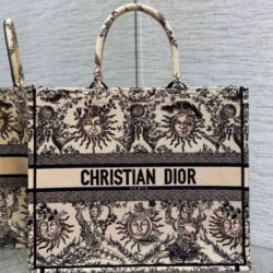 Replica perfetta Borsa tote grande per libri Dior Beige Ricamo Toile de Jouy Soleil Imitazione Outlet Online