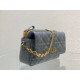 Migliore Repliche Pouch Dior Caro In pelle di vitello Cannage blu nuvola Economiche Outlet Online