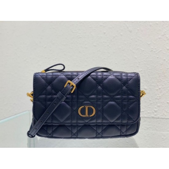 Miglior Falso Pouch Dior Caro Pelle di vitello Cannage nera Economiche Premium