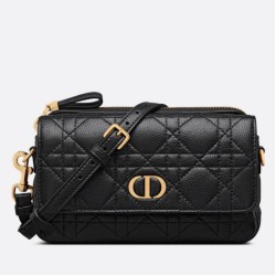 Miglior Falso Pouch Dior Caro Pelle di vitello Cannage nera Economiche Premium