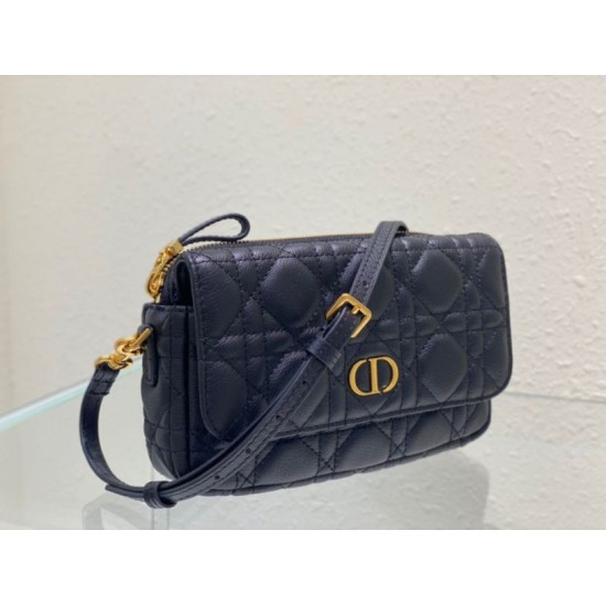 Miglior Falso Pouch Dior Caro Pelle di vitello Cannage nera Economiche Premium