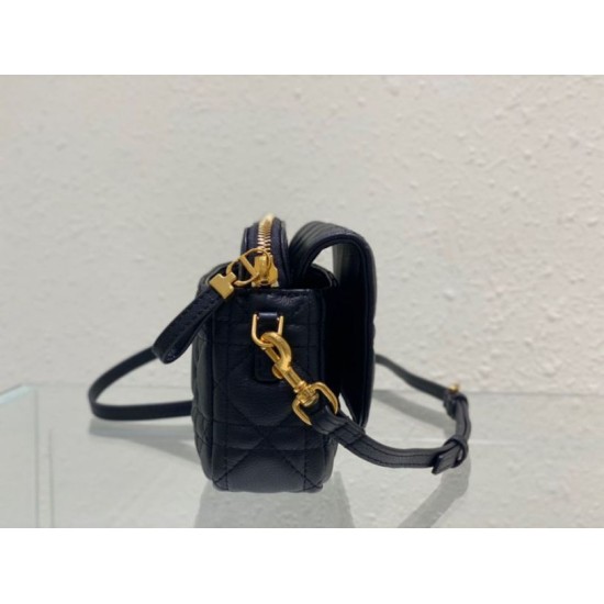 Miglior Falso Pouch Dior Caro Pelle di vitello Cannage nera Economiche Premium