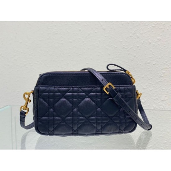 Miglior Falso Pouch Dior Caro Pelle di vitello Cannage nera Economiche Premium