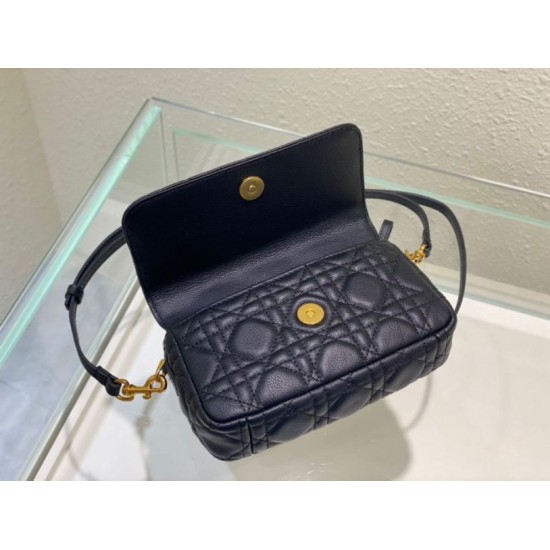 Miglior Falso Pouch Dior Caro Pelle di vitello Cannage nera Economiche Premium
