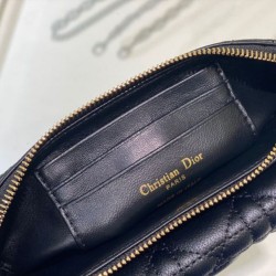 Miglior Falso Pouch Dior Caro Pelle di vitello Cannage nera Economiche Premium