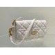 Replica perfetta Pouch Dior Caro In pelle di vitello Cannage bianca Imitazione Outlet Online