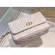 Replica perfetta Pouch Dior Caro In pelle di vitello Cannage bianca Imitazione Outlet Online