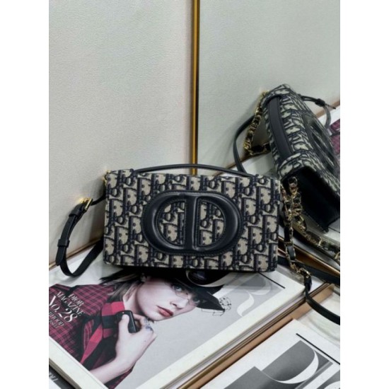 Perfette Qualità Repliche Dior CD Signature Mini Bag Blue Oblique Jacquard Imitazione