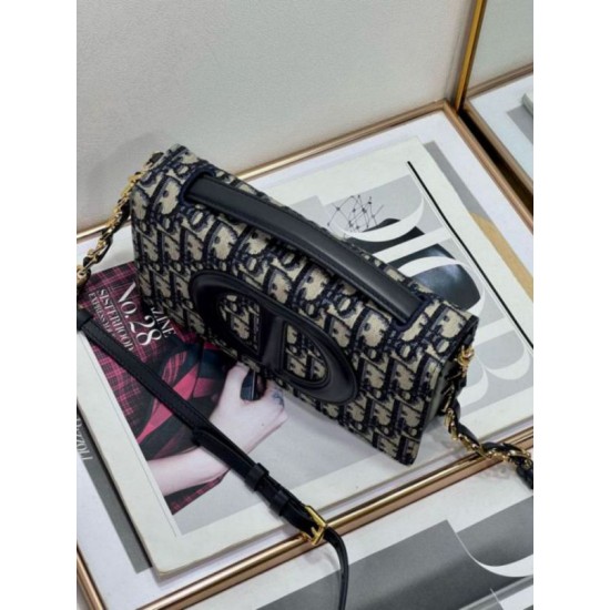 Perfette Qualità Repliche Dior CD Signature Mini Bag Blue Oblique Jacquard Imitazione