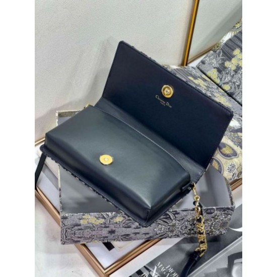Perfette Qualità Repliche Dior CD Signature Mini Bag Blue Oblique Jacquard Imitazione