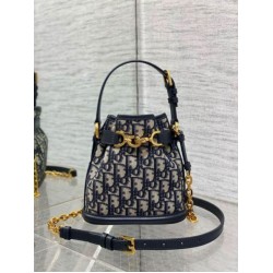 Miglior Falso Dior C'est Small Bag Blue Oblique Jacquard Economiche Premium