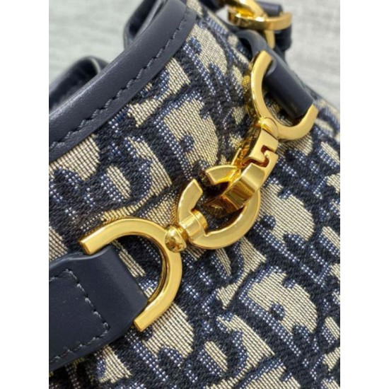 Miglior Falso Dior C'est Small Bag Blue Oblique Jacquard Economiche Premium