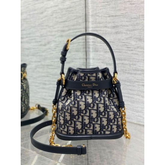 Miglior Falso Dior C'est Small Bag Blue Oblique Jacquard Economiche Premium
