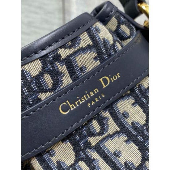 Miglior Falso Dior C'est Small Bag Blue Oblique Jacquard Economiche Premium