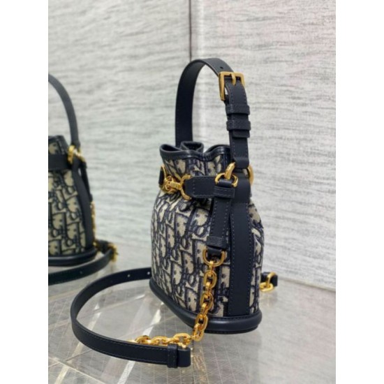 Miglior Falso Dior C'est Small Bag Blue Oblique Jacquard Economiche Premium