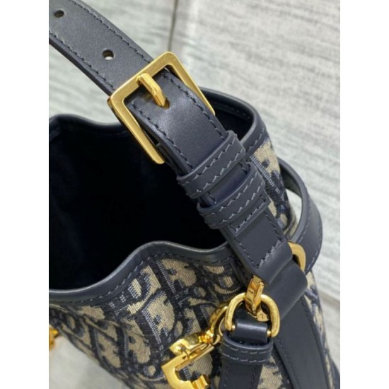 Miglior Falso Dior C'est Small Bag Blue Oblique Jacquard Economiche Premium