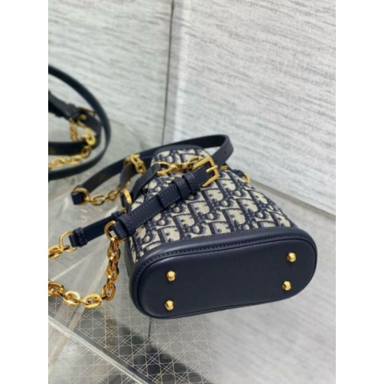 Miglior Falso Dior C'est Small Bag Blue Oblique Jacquard Economiche Premium