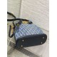 Replica perfetta Borsa Dior C'est Media Jacquard Blu Denim Obliquo Imitazione Outlet Online