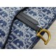 Migliore Repliche Borsa a Tracolla Dior Saddle Chain Jacquard Blu Denim Obliquo Economiche Outlet Online