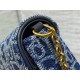 Migliore Repliche Borsa a Tracolla Dior Saddle Chain Jacquard Blu Denim Obliquo Economiche Outlet Online