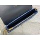 Migliore Repliche Borsa a Tracolla Dior Saddle Chain Jacquard Blu Denim Obliquo Economiche Outlet Online
