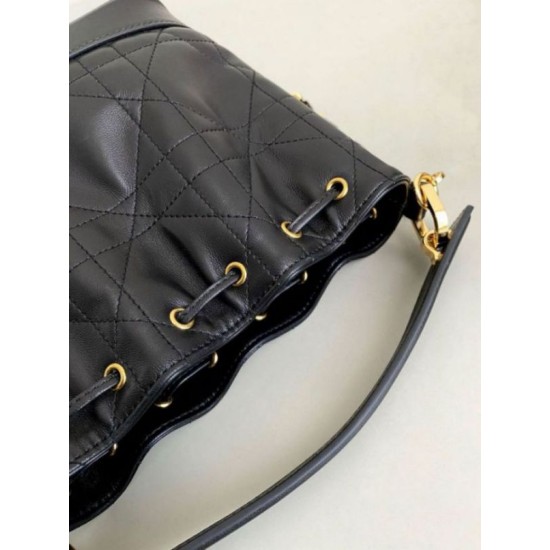 Perfette Qualità Repliche Borsa a Secchiello Dior Piccola Jolie Pelle di Agnello Macrocannage Nero Imitazione Replica perfetta Borsa a Secchiello Dior Piccola Jolie Pelle di Agnello Macrocannage Nero Imitazione Outlet Online