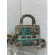 Miglior Falso Dior Dioriviera Lady D-Lite Medium Bag Raffia con ricamo Toile de Jouy Sauvage verde Economiche Premium