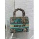 Miglior Falso Dior Dioriviera Lady D-Lite Medium Bag Raffia con ricamo Toile de Jouy Sauvage verde Economiche Premium