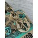 Miglior Falso Dior Dioriviera Lady D-Lite Medium Bag Raffia con ricamo Toile de Jouy Sauvage verde Economiche Premium