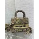 Migliore Repliche Borsa Dior Dioriviera Lady D-Lite Media Raffia con Ricamo Toile de Jouy Sauvage Lime Economiche Outlet Online