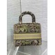 Migliore Repliche Borsa Dior Dioriviera Lady D-Lite Media Raffia con Ricamo Toile de Jouy Sauvage Lime Economiche Outlet Online