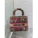 Replica perfetta Dior Dioriviera Lady D-Lite Medium Bag Raffia con ricamo Toile de Jouy Sauvage rosa Imitazione Outlet Online