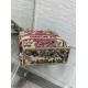 Replica perfetta Dior Dioriviera Lady D-Lite Medium Bag Raffia con ricamo Toile de Jouy Sauvage rosa Imitazione Outlet Online