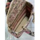 Replica perfetta Dior Dioriviera Lady D-Lite Medium Bag Raffia con ricamo Toile de Jouy Sauvage rosa Imitazione Outlet Online