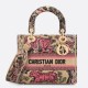 Replica perfetta Dior Dioriviera Lady D-Lite Medium Bag Raffia con ricamo Toile de Jouy Sauvage rosa Imitazione Outlet Online