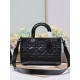 Replica perfetta Dior Medium Lady D-Sire My ABCDior Bag Black Crinkled Calfskin Imitazione Outlet Online