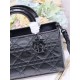Replica perfetta Dior Medium Lady D-Sire My ABCDior Bag Black Crinkled Calfskin Imitazione Outlet Online