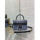 Perfette Qualità Repliche Dior 30 Montaigne Mini Vanity Case Blu Denim Oblique Jacquard Imitazione
