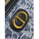 Perfette Qualità Repliche Dior 30 Montaigne Mini Vanity Case Blu Denim Oblique Jacquard Imitazione