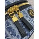 Perfette Qualità Repliche Dior 30 Montaigne Mini Vanity Case Blu Denim Oblique Jacquard Imitazione