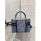 Perfette Qualità Repliche Dior 30 Montaigne Mini Vanity Case Blu Denim Oblique Jacquard Imitazione