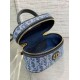 Perfette Qualità Repliche Dior 30 Montaigne Mini Vanity Case Blu Denim Oblique Jacquard Imitazione